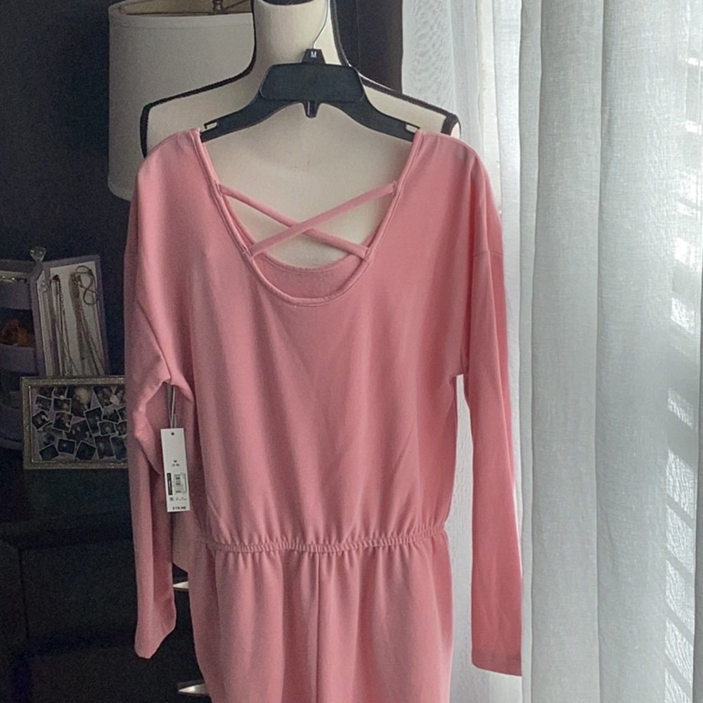 Pink Jumpsuit with Crisscross Back - Picture 3 of 3